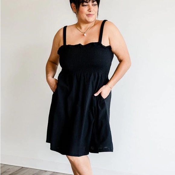 | stephanie smocked strap back mini dress • size small | - Picture 3 of 6